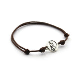Escapulario CARMELO - pulsera medalla de plata 10mm con cordón